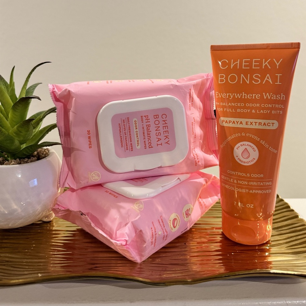 Cheeky Bonsai BUNDLE  Everywhere Wash + Wipes PH Balanced Odor Control